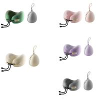 Almohada de viaje ergonómica en forma de U, cojín de cuello con soporte para la cabeza de rebote lento con bolsa de almacenamiento, cojín plegable para el hogar - details 1