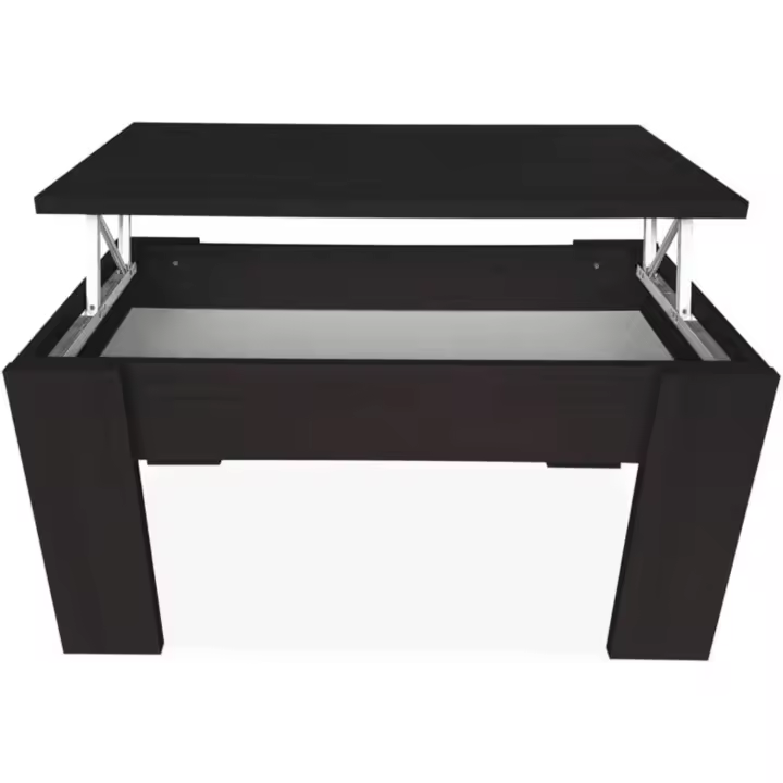 Mesa de Café Elegante Estilo Wengue 90cm de Ancho 50cm de Fondo 46/57cm de Altura - 1