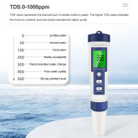 Medidor Digital 5 en 1 de PH, TDS, EC, probador de temperatura de salinidad, conductividad, filtro de agua, pluma de pureza con retroiluminación, 50% de descuento - details 6