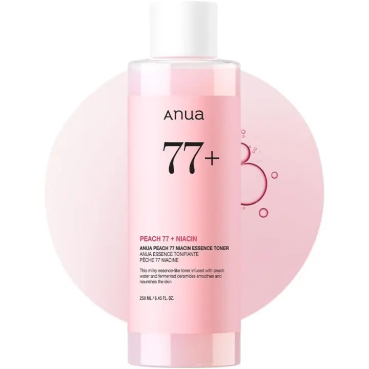 Anua Peach 77 Esencia de niacina 250 ml/Tónico iluminador es adecuado para el rostro, nicotinamida, pantenol, ceramida, piel de vidrio, - 1