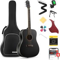 Guitarra Acústica para Adultos Guitarra 4/4 Kit 41 Pulgadas de Principiante con Afinador de Cuerdas Cejilla Negra - details 11