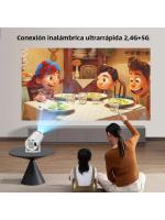 Proyector Android 4k LED de Alta Calidad Enfoque Corto, Resolución 720P, Audio Incorporado, WIFI, Tamaño de Pantalla Máximo 130
