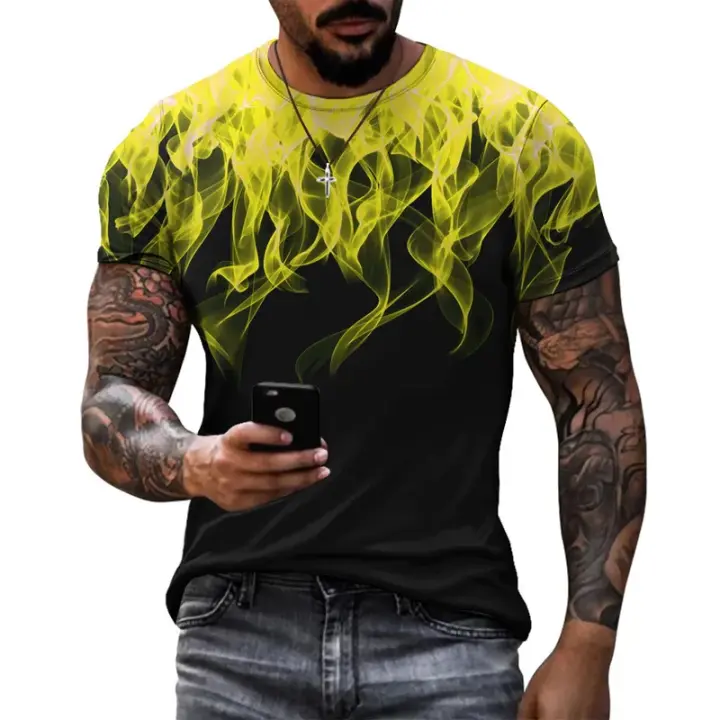 Camisetas con estampado de llama y personalidad para hombre, camisetas deportivas informales, camisetas de manga corta con estampado de ocio en 3D, moda de verano - 1