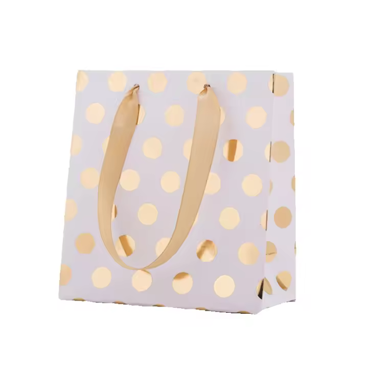 Bolsas de regalo pequeñas con asas de cinta, Mini bolsa de regalo dorada, para cumpleaños, bodas, navidad, vacaciones, graduación, bebé - 1