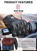 Guantes de Cuero Retro para Motocicleta Touch Screen Transpirable para Hombres y Mujeres - details 3