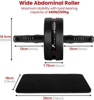 Rodillo para abdominales, capacidad de 440 libras, alfombrilla antideslizante extra gruesa para rodillas, ejercitador abdominal para hombres y mujeres - details 1