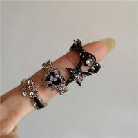 Anillos Góticos Vintage de Rosa Para Parejas Acero Inoxidable Apertura Irregular Joyería Y2k - details 3