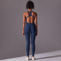 Body de Yoga de una pieza, conjunto de pantalones sin costuras, levantamiento de glúteos, Espalda descubierta, ropa sin mangas - details 30