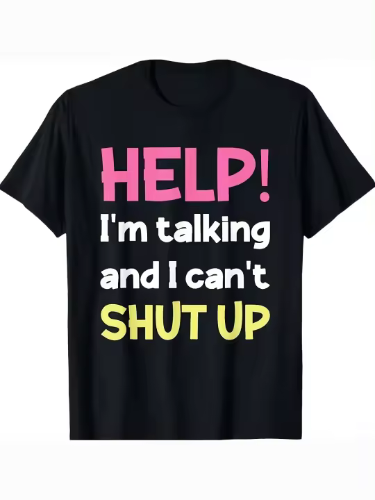 Ay, estoy hablando y no puedo callarme Camiseta divertida Regalo para papá Manga corta con cuello redondo suave y cómoda - 230 g - 1