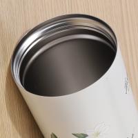 Termo portátil de acero inoxidable con diseño de flores, a prueba de fugas, capacidad de 500 ml, con pajita, doble pared, para viaje y uso en el coche. - details 16