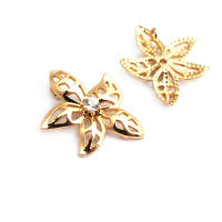 Colgantes de latón y circonita de Color dorado de 18K, varios dijes de flores, joyería artesanal de alta calidad, accesorios para collar y pendientes - details 36