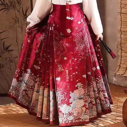 Hanfu, nueva falda con cara de caballo chino para niños, ropa estilo Tang de Año Nuevo para niñas, conjunto de temporada de primavera y otoño - 1