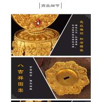 Olla de Tapa Hecha a Mano de Tantrismo Nepes Olla de Vidado de Cobre Puro Dorado para el Hogar - details 2