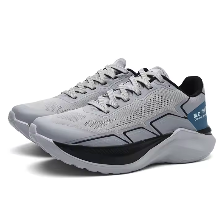 Zapatillas de correr transpirables con suela de goma para hombre, moda, gris - 1