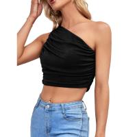 BUNO-2025 Primavera/Verano nueva moda superventas personalidad chica picante Slim Fit cuello asimétrico fuera del hombro camiseta para mujer - details 16