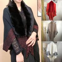 Bufanda cálida de felpa para mujer, chal suelto grueso de punto con piel sintética para vestidos de noche y boda, Invierno - details 0