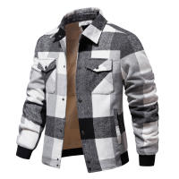 Nuevas chaquetas de otoño e invierno con solapa para hombre, abrigos informales a cuadros, ropa de hombre a la moda - details 6
