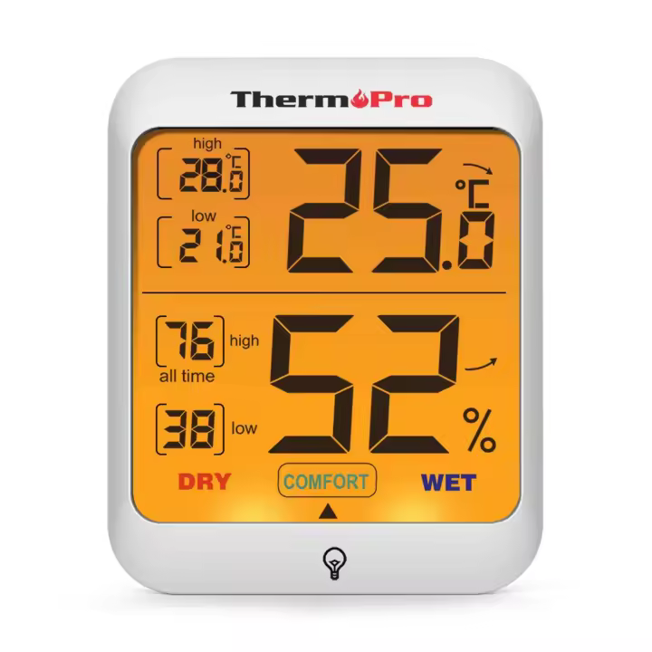 Termómetro digital para el hogar Thermopro TP53, higrómetro, sensor de temperatura y humedad, estación meteorológica retroiluminada para habitación - 1