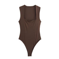 Moda Mujer OUWU Mono Chic de Verano Blanco Ajustado Sexy Cuello Cuadrado Sin Mangas - details 8