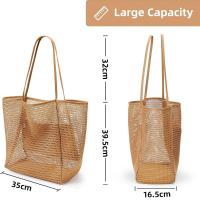 Bolso de hombro para mujer con bolsa de playa de malla, bolsa de almacenamiento portátil para ropa de lavado y natación para mujer - details 3