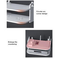 Estante de almacenamiento flotante, organizador de Monitor, soporte de módem de pared, ahorro de espacio, artículos diversos - details 4