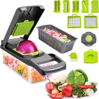 Cortador de verduras multifuncional para cocina, accesorio rallador con hoja de acero, para patatas y zanahorias, 8 en 1 - details 5
