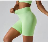 Pantalones cortos de Yoga sin costuras para mujer, mallas deportivas transpirables de secado rápido, de cintura alta, para entrenamiento y gimnasio - details 7