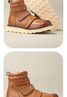 Botas versátiles de herramientas retro de moda de piel de vaca de primera capa de media banda de estilo británico - details 7