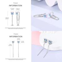 Pendientes colgantes de trébol de la suerte para mujer, plata pura, piedra Original, circón, herradura, verde de cuatro hojas, joyería de fiesta - details 24