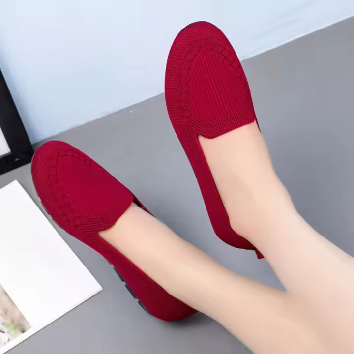 Zapatos de Tela Ligeros y Transpirables para Mujer Primavera-Verano Suela Suave, Tejido de Mosca, Adecuados para Ancianas y Madres Pedaleras - 1