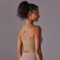 Tops para mujer, Top moldeador de punto de Color sólido, ropa de Yoga recortada en la espalda, deportes, correr, camiseta sin mangas - details 23