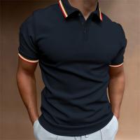 Nueva camisa POLO ajustada para hombre, top de color sólido con botones y solapa informal de negocios - details 4