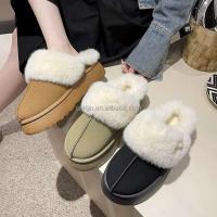 Nuevos zuecos de madera para mujer de alta calidad con un aumento de altura de 6 centímetros, lujoso diseño de moda de piel, invierno antideslizante - details 6
