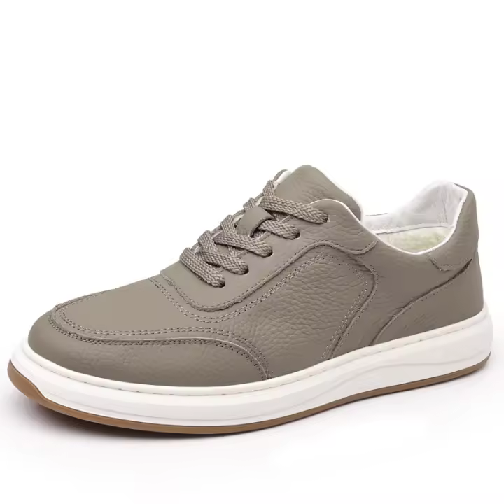 Primera capa de cuero de vaca terciopelo, zapatos de cuero térmico para hombre, suela suave, superficie suave, zapatos para hombre - 1