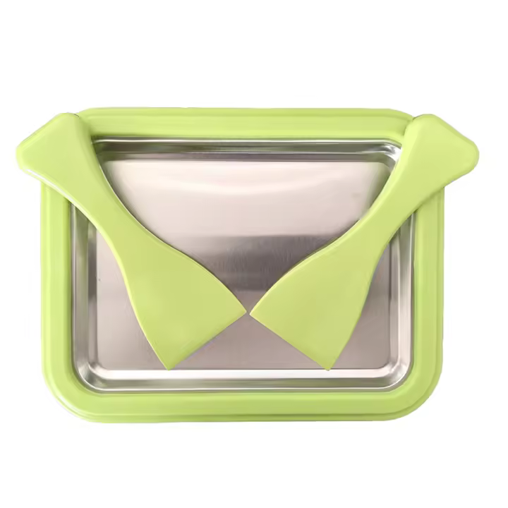 Máquina de yogur frito Mini máquina de hielo frito casera Placa fría instantánea Ideal para hacer helados enrollados Verde - 1
