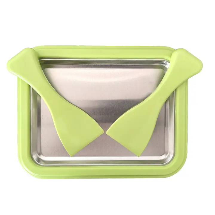 Máquina de yogur frito Mini máquina de hielo frito casera Placa fría instantánea Ideal para hacer helados enrollados Verde - 1