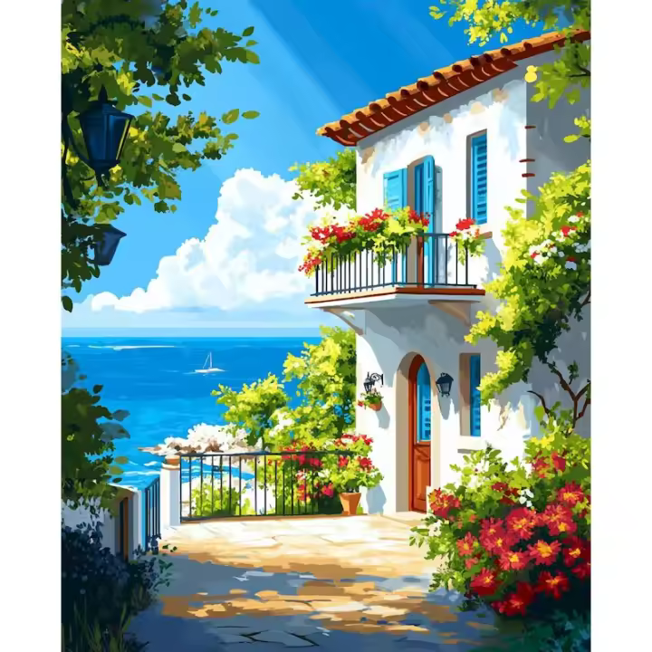 RUOPOTY-pintura pintada a mano por números, paisaje de Exteriores, imagen por números, arte moderno, decoración del hogar - 1