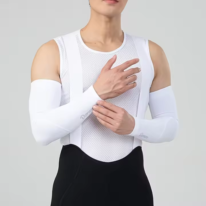 Mangas de Compresión DONEN para Ciclismo - Calidez de Otoño/Invierno, Protectores de Brazo a Prueba de Viento, Equipo de Protección Deportiva, Mezcla Elástica de Spandex/Poliámido, Equipo de Ciclismo de Invierno |   Aspecto Deportivo Elegante |   textura - 1