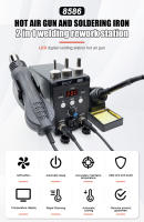 BGA Rework Solder Soldering Station 2in1 Hot Air Gun Adjustable temperature For SMD SMT IC Welding Repair Desoldering Tools 8586 - details 0