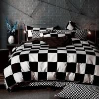 Juego de Ropa de Cama Negra y Blanca con Diseño de Malla Sencillo para Verano Tapete de Cama Reina y Doble Tamaño de Lujo para Dormitorio - details 3