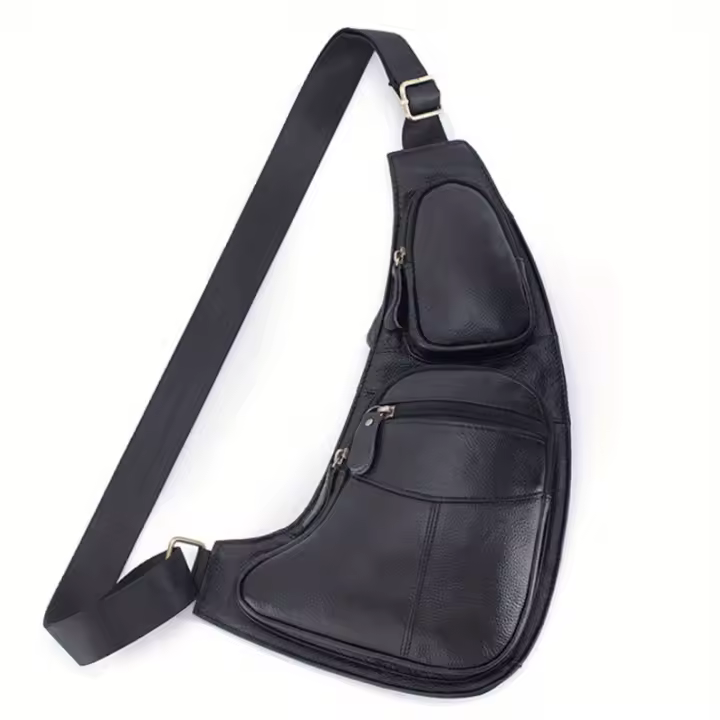 Bolso bandolera vintage de cuero genuino para hombres y mujeres - Bolso bandolera ligero con correa ajustable, múltiples - 1