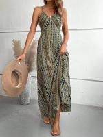 Vestido Boho de Moda de Verano Patrón Étnico sin Espalda y Dobladillo Ideal para Playa - details 2