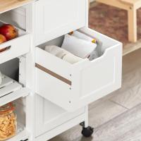 Carro de Almacenamiento Mueble Auxiliar Cocina Carrito de Servir con 3 Cajones 2 Estantes y 1 Bandeja Extraíble Negro - details 22