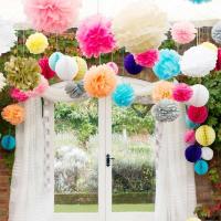 Faros de Papel para Fiesta Decoración de Boda y Baby Shower Pompones Blancos y Azules para Fotos - details 6