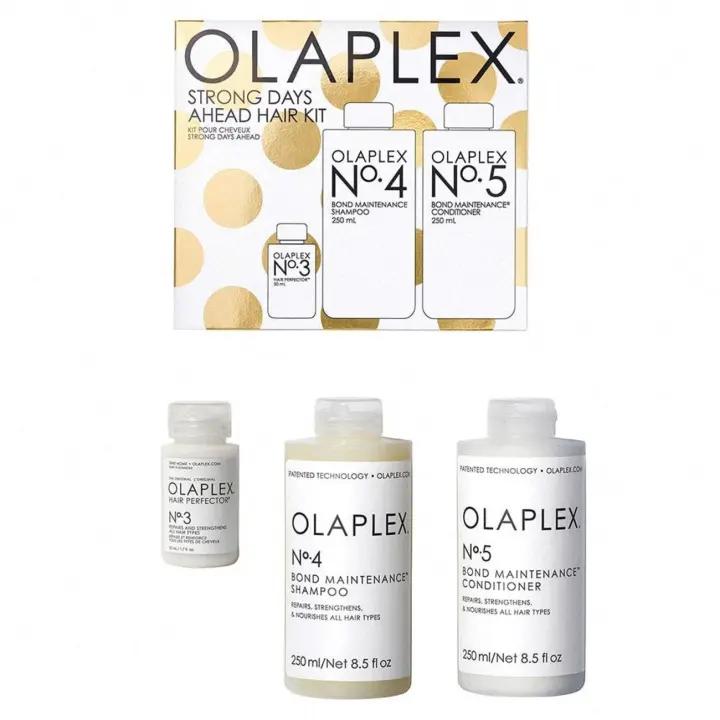 Kit de cuidado del cabello Olaplex Strong Days Ahead No. 3, 4, 5, Hidrata, Suaviza, Fortalece, Resulta en un cabello visiblemente saludable, Para todo el cabello - 1