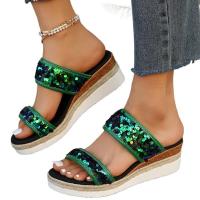 zapatos de zapatilla de tacón de cuña de verano para mujer - details 0
