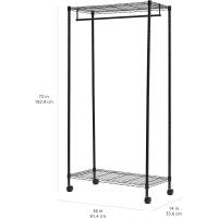 Perchero de ropa con estantes superior e inferior, Negro, 91 x 45,6 x 180,2 cm - details 4