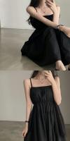 Vestido Largo de Cintura Alta y Delgado Mangas sin Capas Diseño Coreano - details 5
