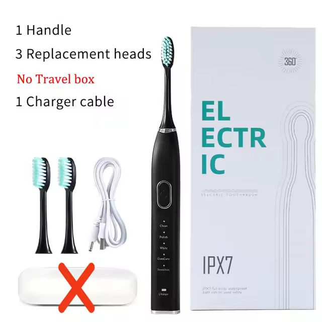 Cepillo de dientes eléctrico ultrasónico para adultos, cepillo de Metal recargable por USB, resistente al agua IPX7, blanqueamiento dental, limpieza sensible 1 - 1