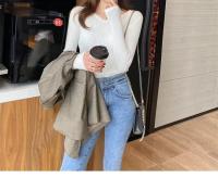 Suéter de Manga Larga de Punto Cálido para Mujeres Jersey Casual con Cuello en V - details 1